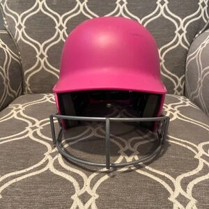 Pink softball helmet